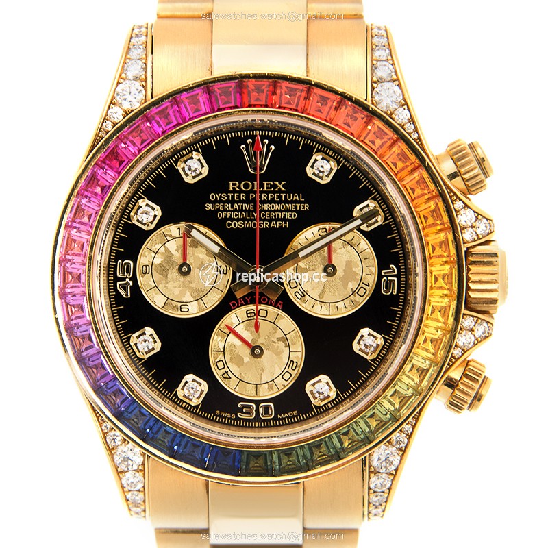 Replica ROLEX DAYTONA 116598RBOW-0001 RAINBOW YELLOW GOLD YG Replica ROLEX DAYTONA 116598RBOW-0001 RAINBOW YELLOW GOLD YG