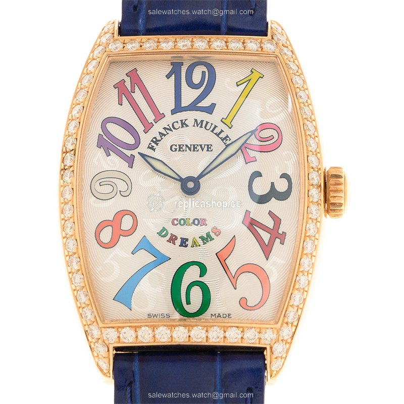 Replica FRANCK MULLER CINTREE CURVEX 2852 B QZ COL DRM D 1R - BLUE STRAP Replica FRANCK MULLER CINTREE CURVEX 2852 B QZ COL DRM D 1R - BLUE STRAP